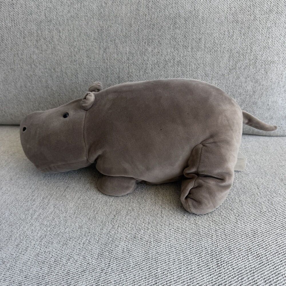 HTF Jellycat Mellow Mallow Hippo Plush Large Stuffed Gray Squishy London 15" NWT - Picture 3 of 4